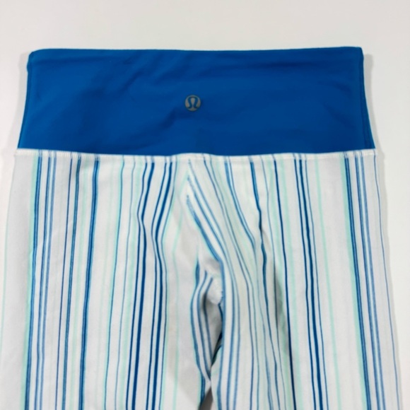 Lululemon Wunder Under 21” Crop Legging Blue White Low Rise - Picture 4 of 7